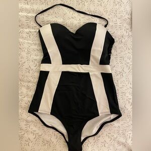 Adore Me Black and White One-Piece Swimsuit